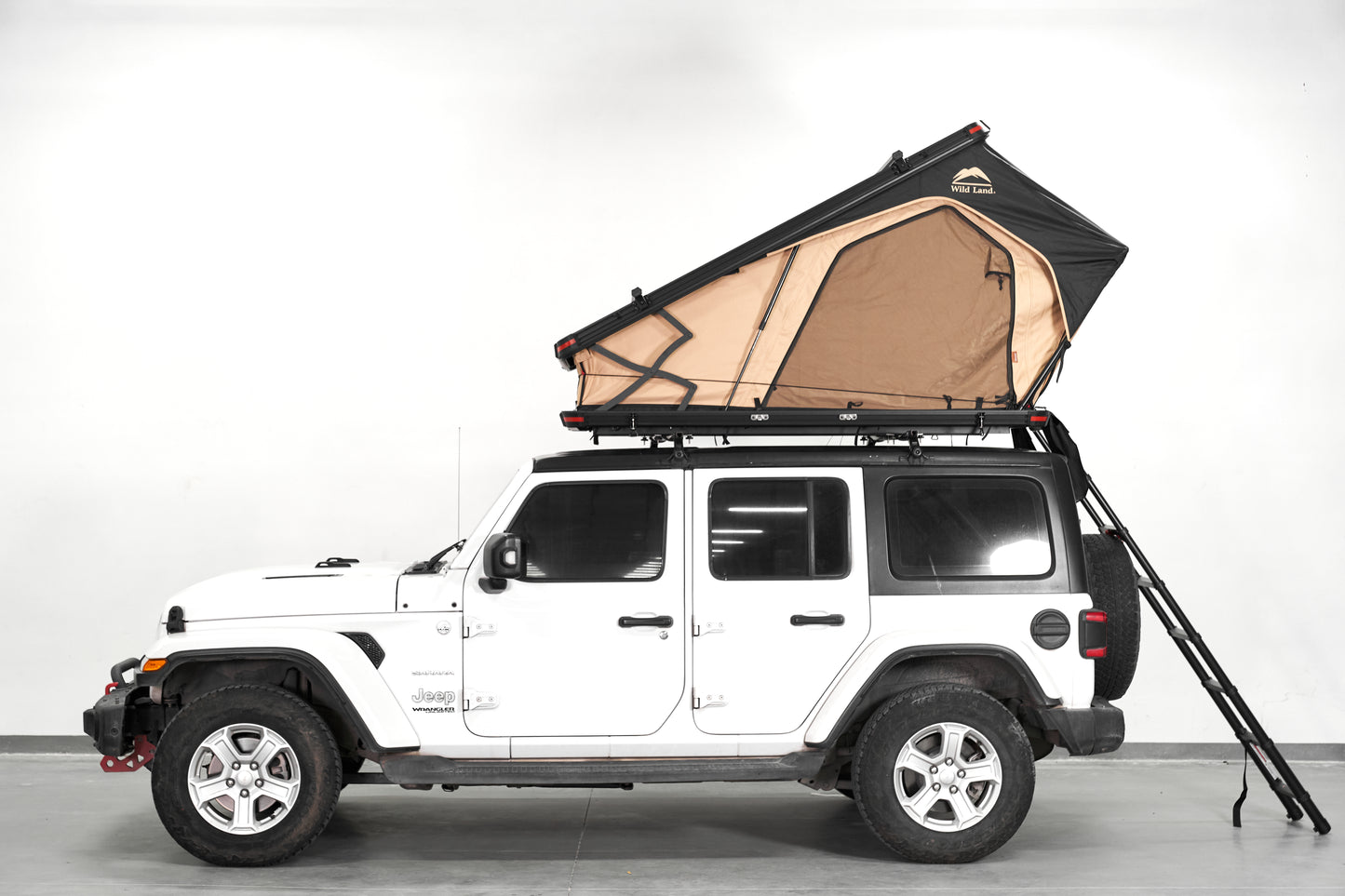 Bush Cruiser V2 Pro Rooftop Tent on Jeep Wrangler Side View